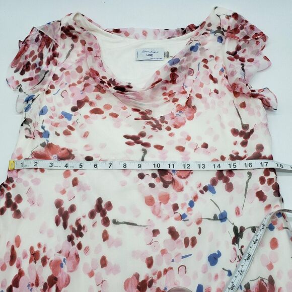 Seraphine Luxe Dress Womens 12US 16UK Pink Floral Silk Ruffle Maternity Occasion - Picture 5 of 9